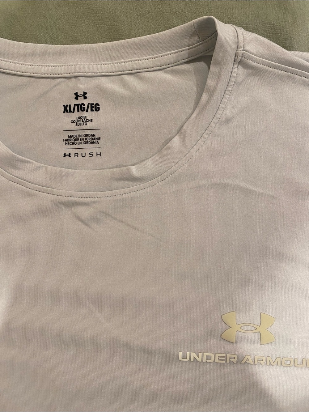 Under Armour White/Light Gray Short-Sleeve Athletic Tee - Picture 4 of 8